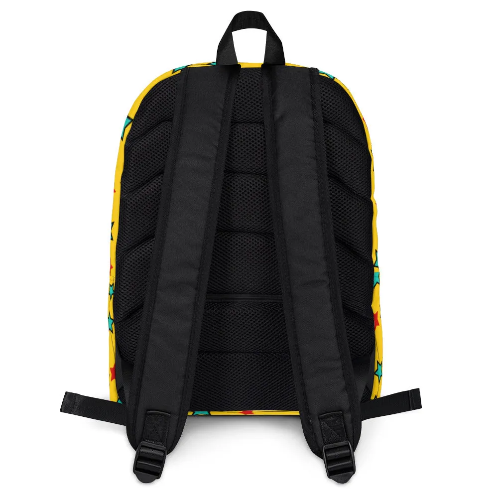 Bino and Fino 'Yellow Star African Pattern' Backpack