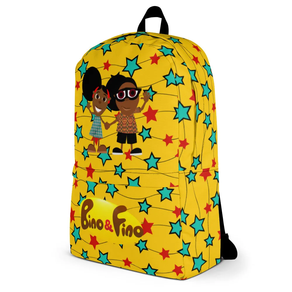Bino and Fino 'Yellow Star African Pattern' Backpack
