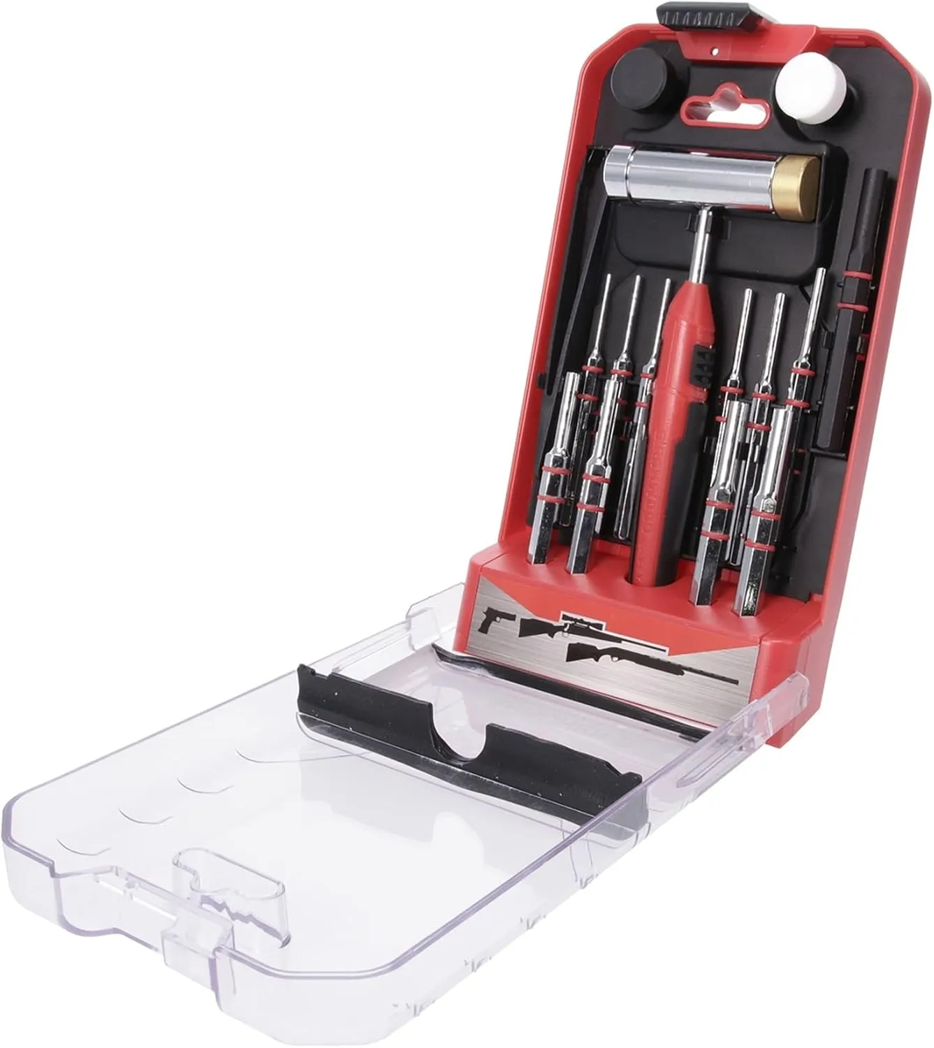 BIRCHWOOD CASEY Armorer's Hammer And Punch Kit | Durable Versatile Gunsmithing Multi-Piece Tool Set | 11 Punches, 4 Hammer Heads, Tweezer, Magnetic Strip & Case Included
