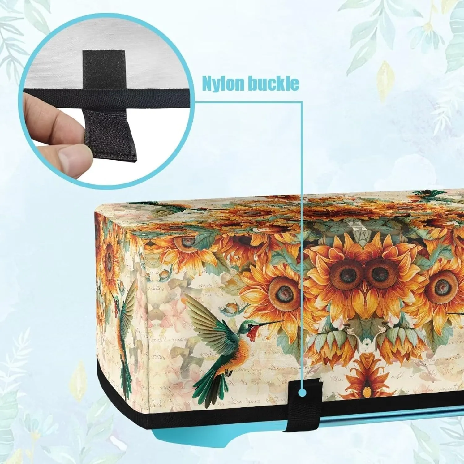 Bird Sunflower Carrying Case Cover with Pockets Anti-skid DIY Cutting Machine Storage Bag Dust Cover Compatible with Most DIY Cutting Machine