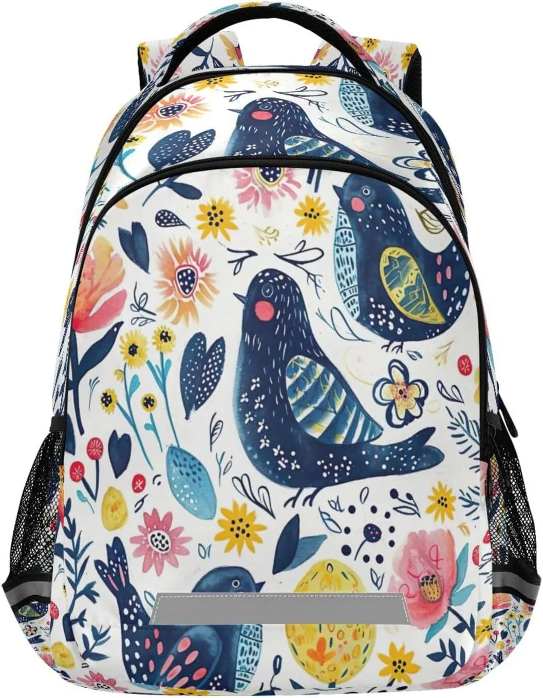 Birds Flowers Design Waterproof Backpack - Casual Outdoor Sports Daypack with Ergonomic Shoulder Straps#296