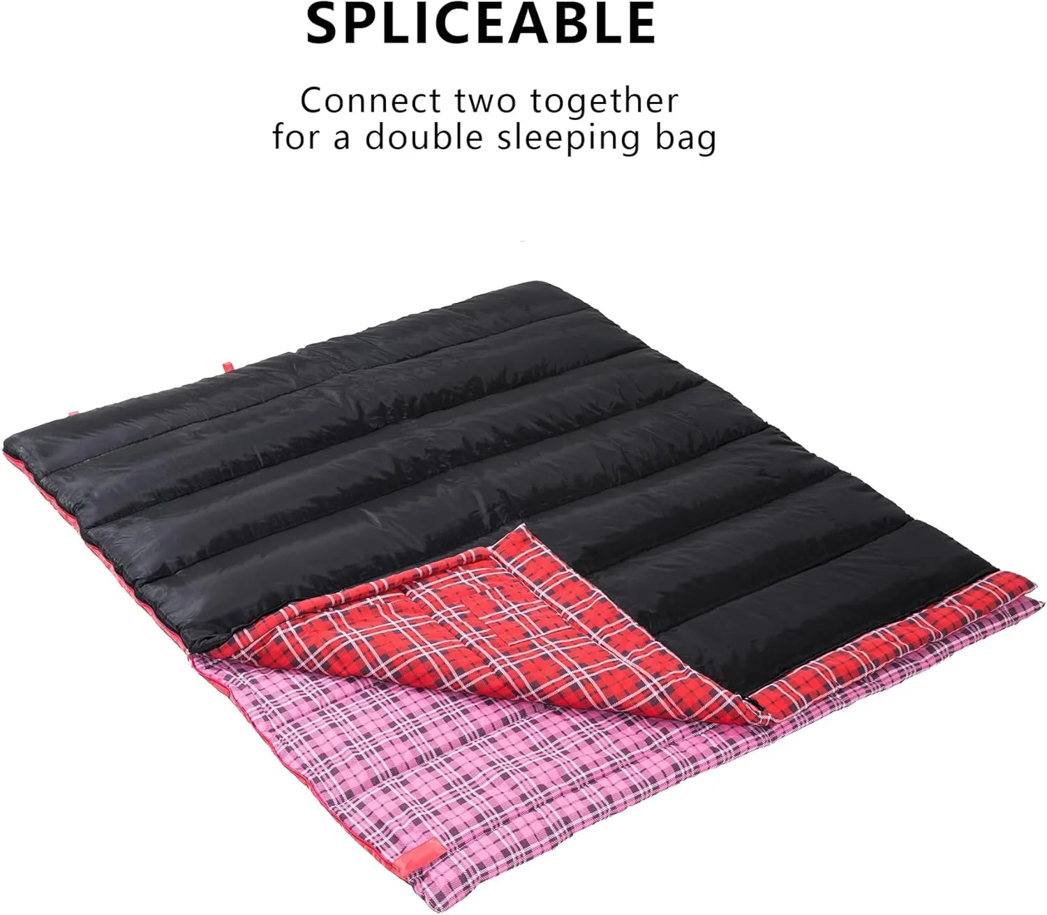 BISINNA Cotton Flannel Sleeping Bag for Adults Backpacking Camping Sleeping Bag 3 Season Envelope Sleeping Bags for Hiking