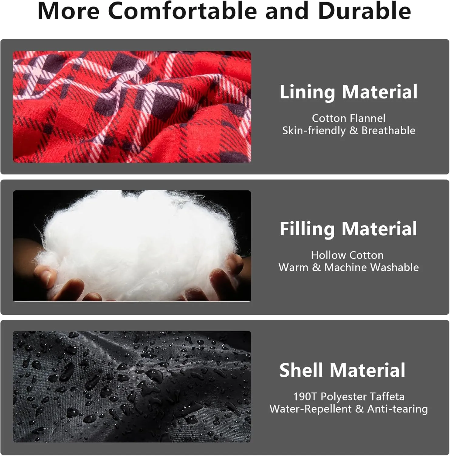 BISINNA Cotton Flannel Sleeping Bag for Adults Backpacking Camping Sleeping Bag 3 Season Envelope Sleeping Bags for Hiking