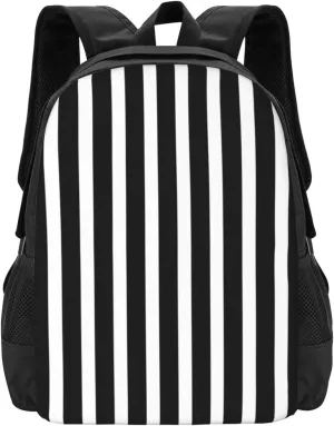 Black & White Stripes Lightweight Packable Backpack Travel Casual Hiking Daypack Foldable Backpack For Men Women