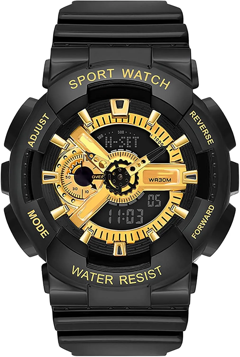 Black and Gold Couple Watches, Raise Your Hand to Light Up, Military Tactical Watches, Digital Sports Outdoor Waterproof, for Couple/Unisex Fashion Gifts