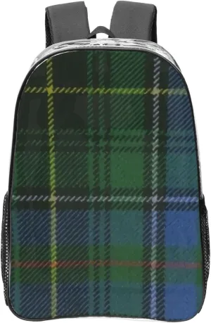 Black Watch Ancient Original Scottish Tartan Lightweight Clear Backpack - Transparent Bag For Work, Gym & Stadium Compliance
