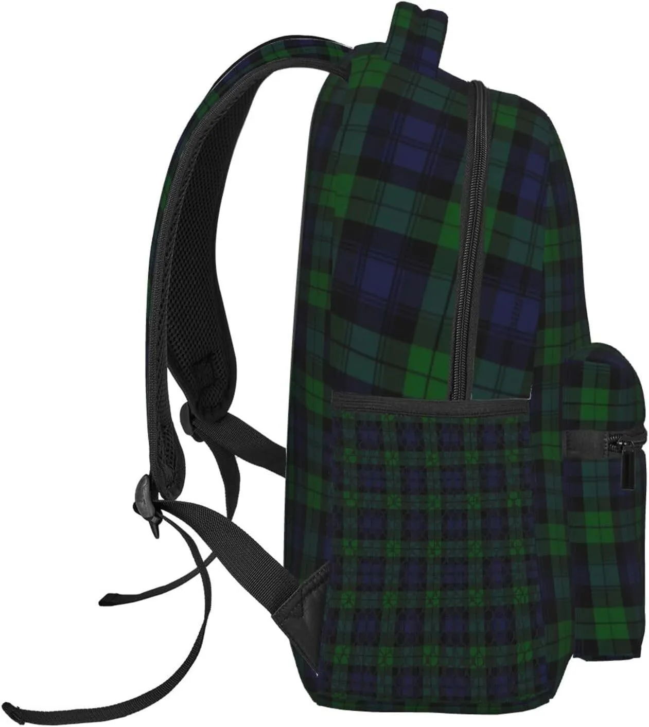 Black Watch Tartan Plaid Backpack Casual Laptop Backpack Lightweight Double Shoulder Bag Travel Daypack For Women Men