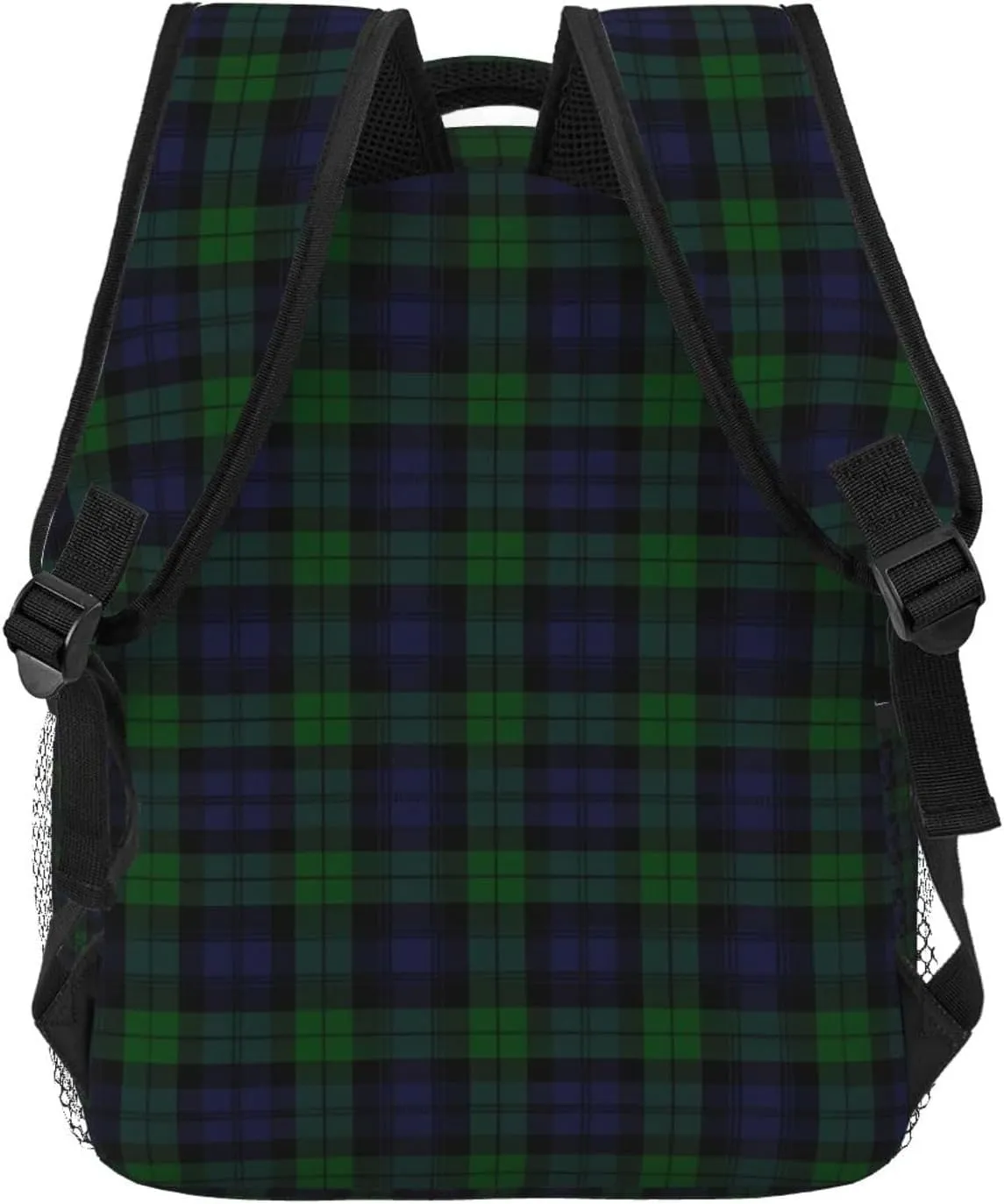 Black Watch Tartan Plaid Backpack Casual Laptop Backpack Lightweight Double Shoulder Bag Travel Daypack For Women Men
