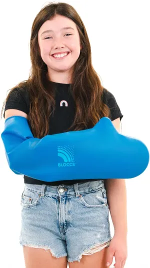 Bloccs 100% Waterproof Cast Covers for Shower Arm Kids- Swim Cover, Cast Bag for Bath. Durable Cast Sleeve for Swimming - #CA79-XL - Child Arm (Extra Large)
