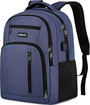 Blue Backpack for School, School BackPack for Teens, Boys and Girls, with 15.6 inch Laptop Bookbag for College High School, Large Computer Back Pack with Compartments for Men & Women