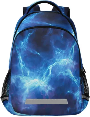 Blue Thunder Cloud Design Waterproof Backpack - Casual Outdoor Sports Daypack with Ergonomic Shoulder Straps#404
