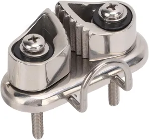 Boat Cam Cleat with Wire Leading, 316 Stainless Steel Mirror Polished, Sailboat Pilates Equipment, for 10mm Rope 316 Stainless Steel Cam Cleat With Leading Ring