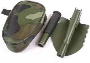 BOLLAER Multifunctional Folding Shovel, Portable, Camping Four-in-One Multi-Function Tool, Foldable Outdoor Tool Engineer Shovel, Used for Camping, Survival, Off-Road, Car Emergency