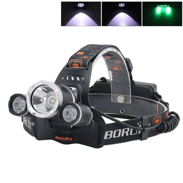 BORUiT 2800lm T6 2R5 LED Headlamp Flashlight Rechargeable Headlights Waterproof Camping Hunting Head Torch Light 18650 Battery