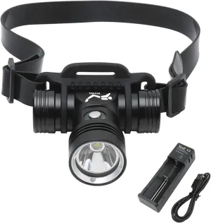 BORUIT B14 Rechargeable Diving Headlamp Flashlight IPX8 Waterproof Head Lamp Super Bright - 3 Light Mode Underwater 60M Swimming Headlight fit Adult Fishing Raining Water Work