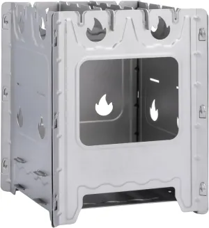 Boundless Voyage Folding Wood Stove Titanium Stove Ultralight and Compact Stove Camping Backpacking Stove Outdoor Cookware for Travel, Hiking, Survival, Large, Silver, Ti2008C-YY61