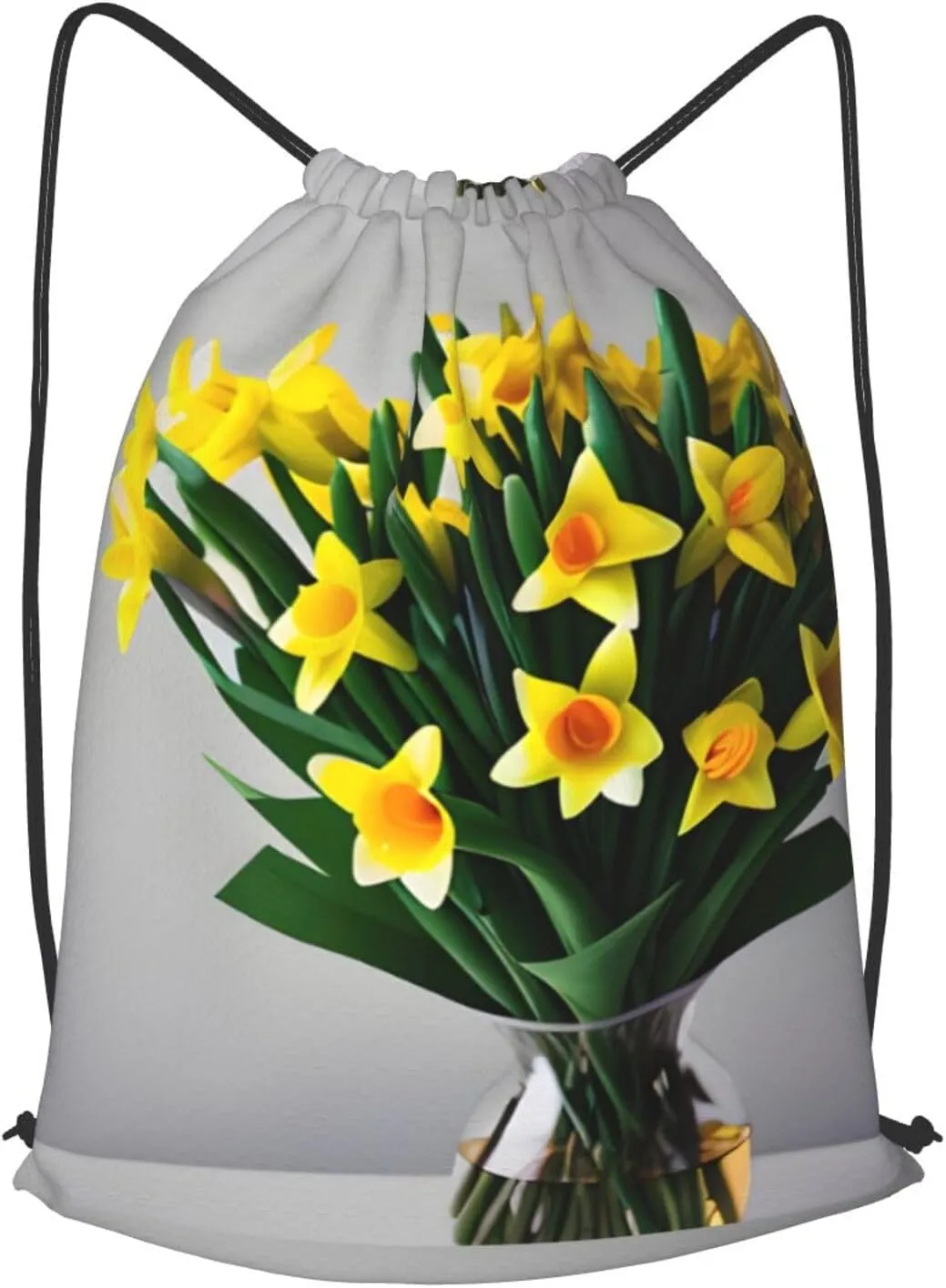 Bouquet Of Daffodils Drawstring Backpack String Cinch Bag Polyester Sackpack For Fitness Training Workout