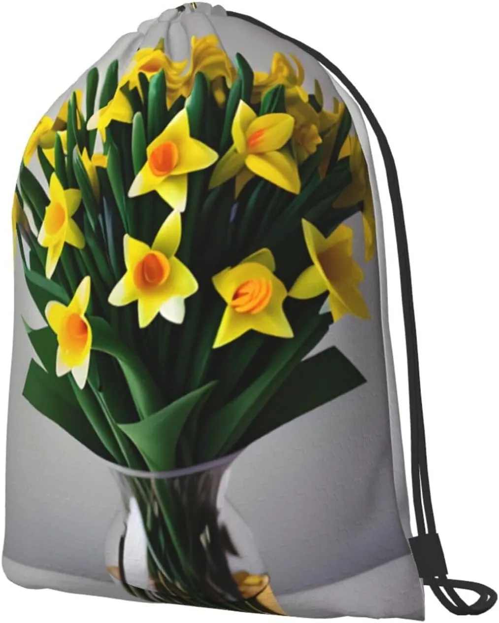 Bouquet Of Daffodils Drawstring Backpack String Cinch Bag Polyester Sackpack For Fitness Training Workout