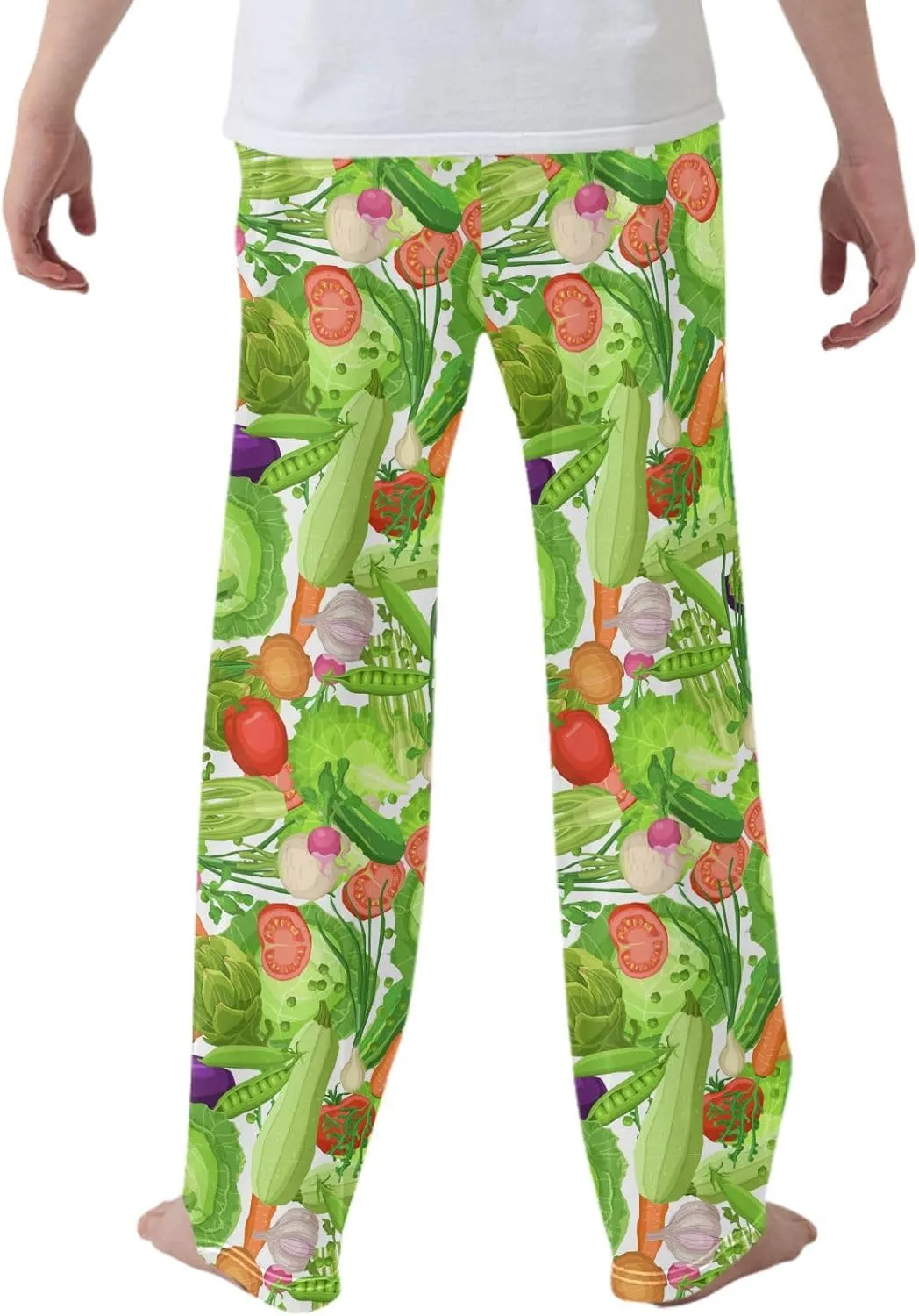 Boys' Pants Fresh Vegetables Red Pepper Long Bottoms Cute Cabbage Tomatoes Jogger Pants Elastic Waist Trousers Pockets S