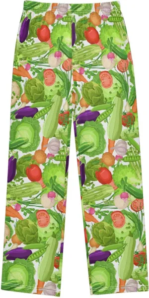 Boys' Pants Fresh Vegetables Red Pepper Long Bottoms Cute Cabbage Tomatoes Jogger Pants Elastic Waist Trousers Pockets S