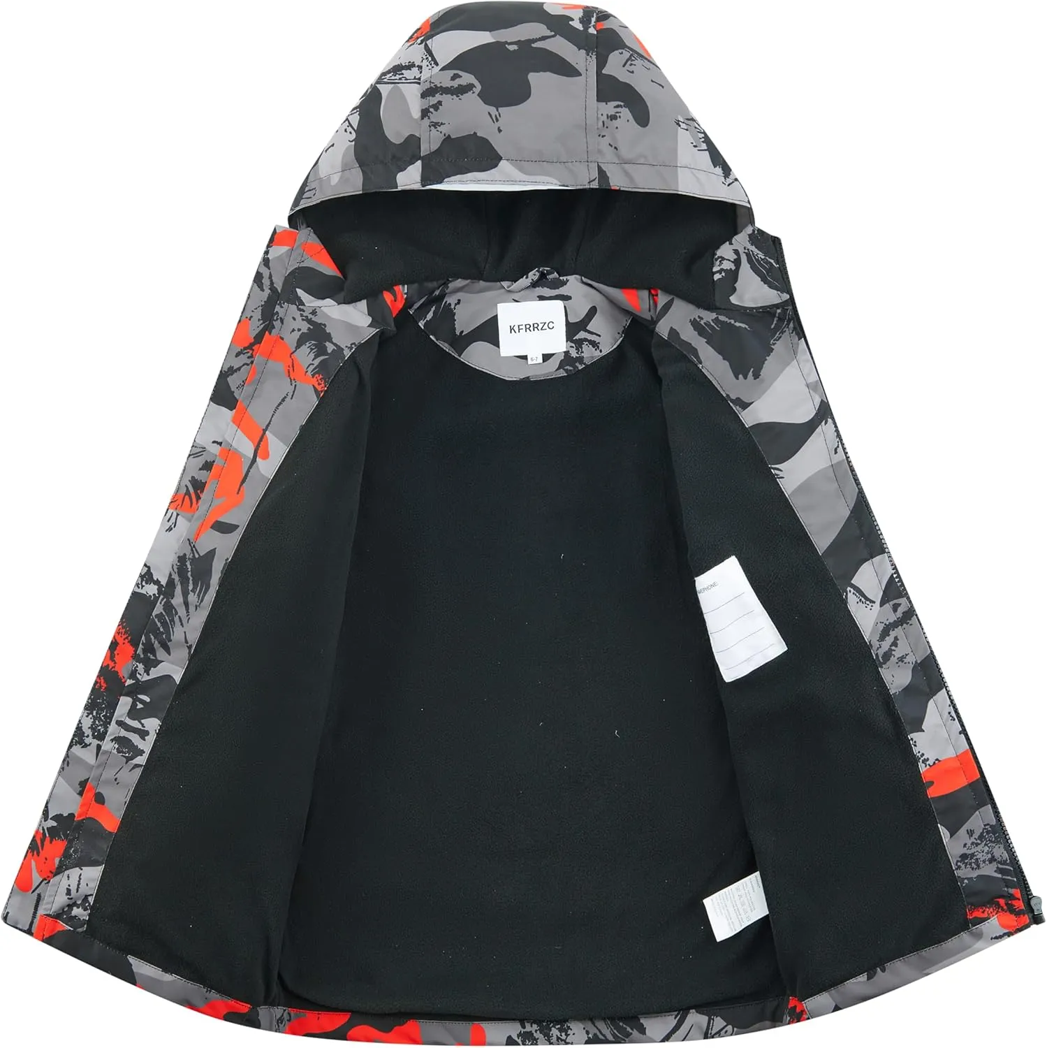 Boys Rain Jackets Waterproof Hooded fleece Raincoats Lightweight Windbreakers for Kids