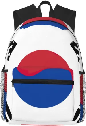 BREAUX Flag of Republic of Korea print Lightweight Comfortable Backpack for Men Women, Durability Laptop Daypack, Travel bag ﻿