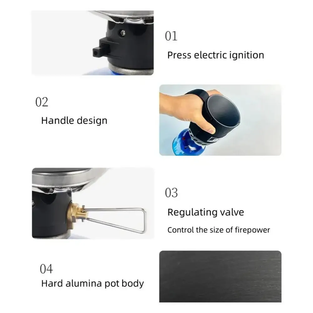 BRS-61 Camping Integrated Heat Collecting Pot Burner Ultralight Portable Hiking Furnace Outdoor Cooking Backpacking Stove System