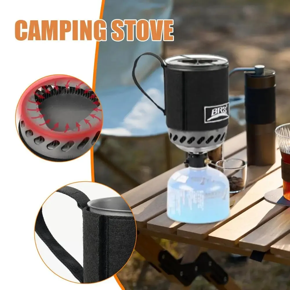 BRS-61 Camping Integrated Heat Collecting Pot Burner Ultralight Portable Hiking Furnace Outdoor Cooking Backpacking Stove System