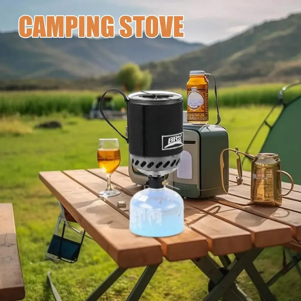 BRS-61 Camping Integrated Heat Collecting Pot Burner Ultralight Portable Hiking Furnace Outdoor Cooking Backpacking Stove System