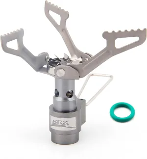 BRS Stove BRS 3000T Stove Titanium Ultralight Backpacking Stove Portable Propane Camping Stove Gas Burner Camp Stove only 26g with Extra O Ring (BRS-3000T Stove)