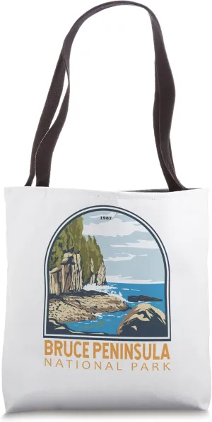 Bruce Peninsula National Park Canada Vintage Emblem Tote Bag