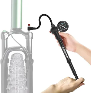 BUCKLOS Bike Shock Pump High Pressure Suspension Fork Pumps Rear Shocks Bicycle Tire Pump 300 Psi Max for Mountain, Road Bikes and Motorcycle Air Front Fork with Gauge No-Loss Schrader Valve Bike Tool
