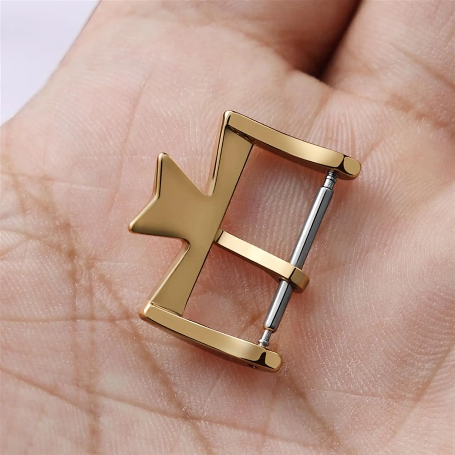 BUDAY Stainless Steel Watch Clasp For VC Vacheron Watch Strap Buckles Constantin Silvery Golden Rose gold Metal Pin Clasp 16MM 18MM