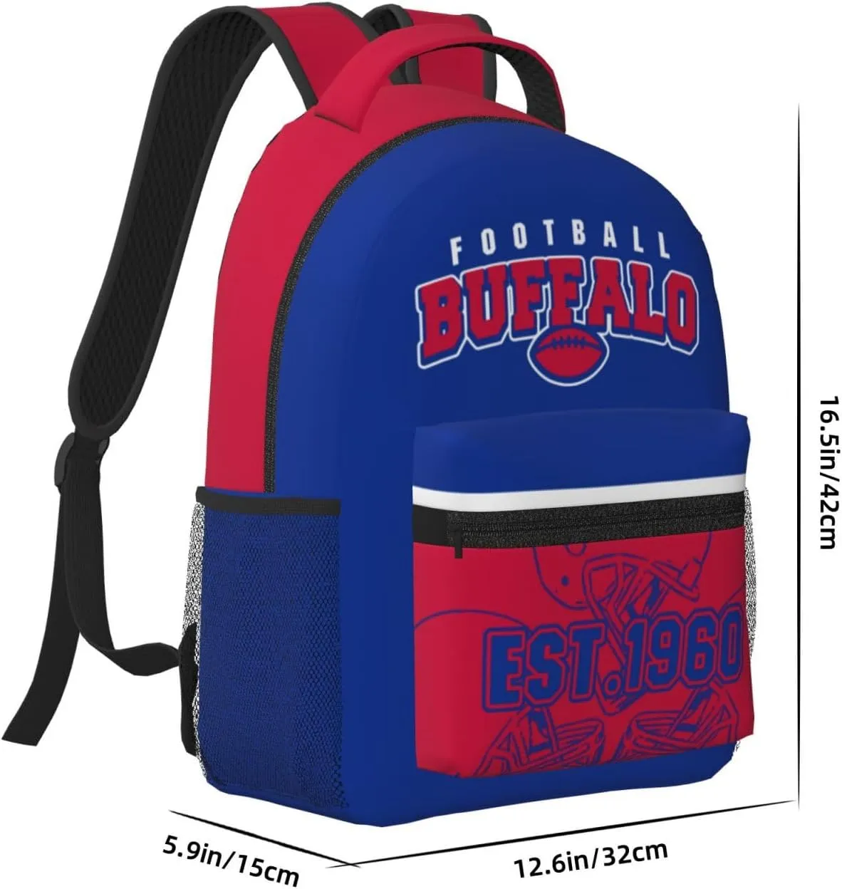 Buffalo Backpack for Boys and Girls, Laptop Backpack for Men and Women, Large Capacity Lightning Bookbag Waterproof Adjustable School Bags for Travel Daypack Laptop Sport Bag
