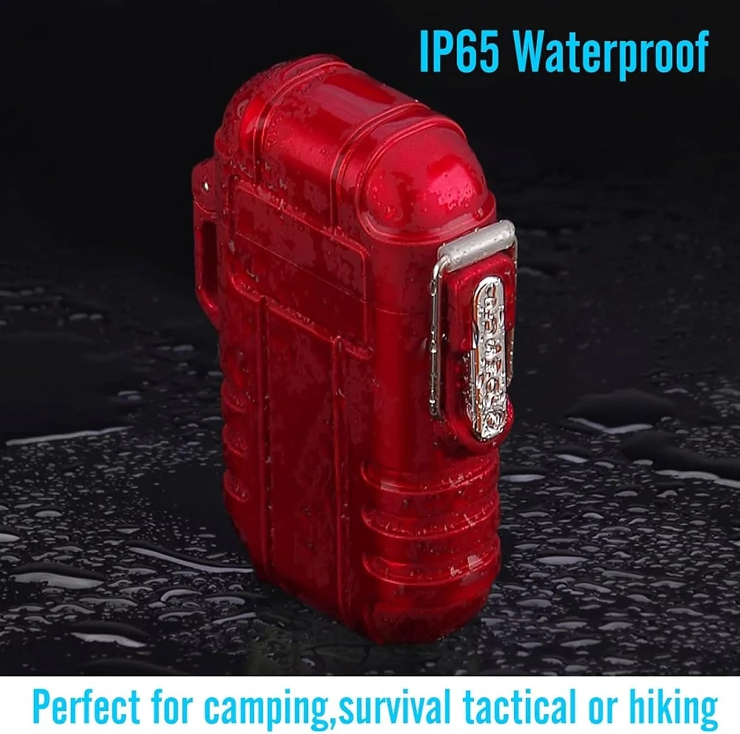 Butane blowtorch lighter, butane lighter with safety lock, windproof jet flame lighter, windproof and waterproof lighter outdoor portable lighter with gift box, (butane not included)(Red)