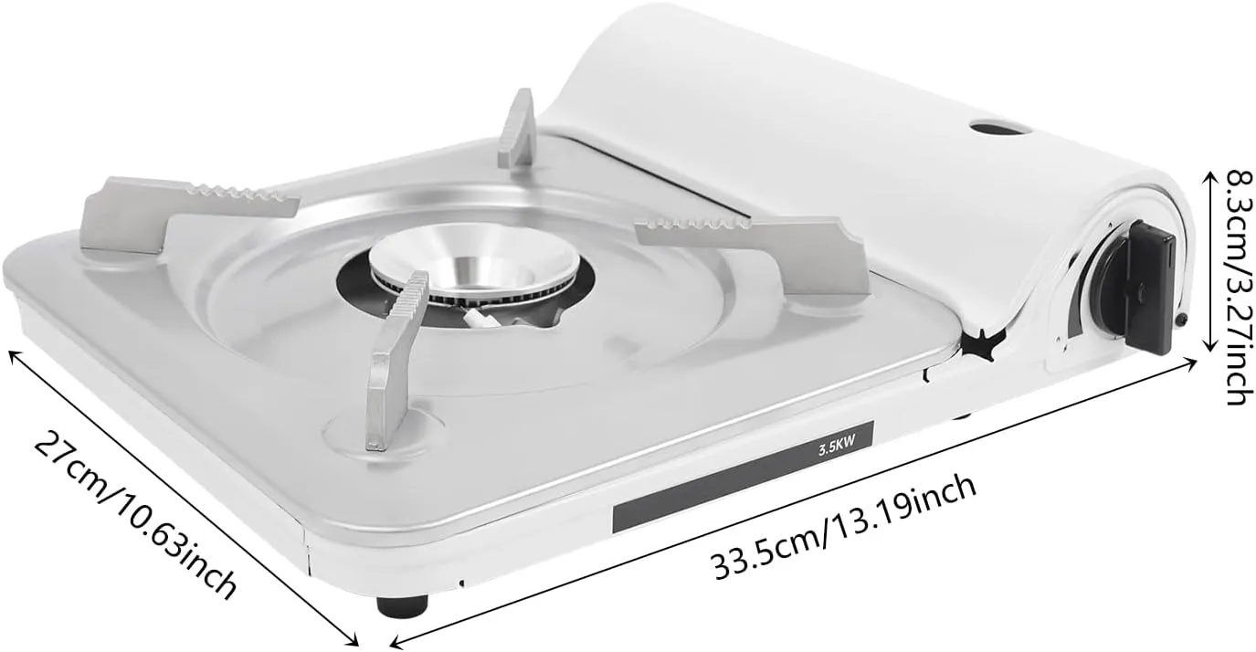 Butane Camping Stove, Portable Camping Stove, 3500W Camping Stove with Portable Case, for Patio, Camping, Travel (White)