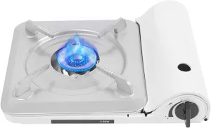 Butane Camping Stove, Portable Camping Stove, 3500W Camping Stove with Portable Case, for Patio, Camping, Travel (White)