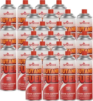 Butane Fuel Canister, 8oz Butane Canister, 227g Butane Gas For Camping Stoves And Torch Heads， Explosion Proof TSR Safety Release System, 24Pcs