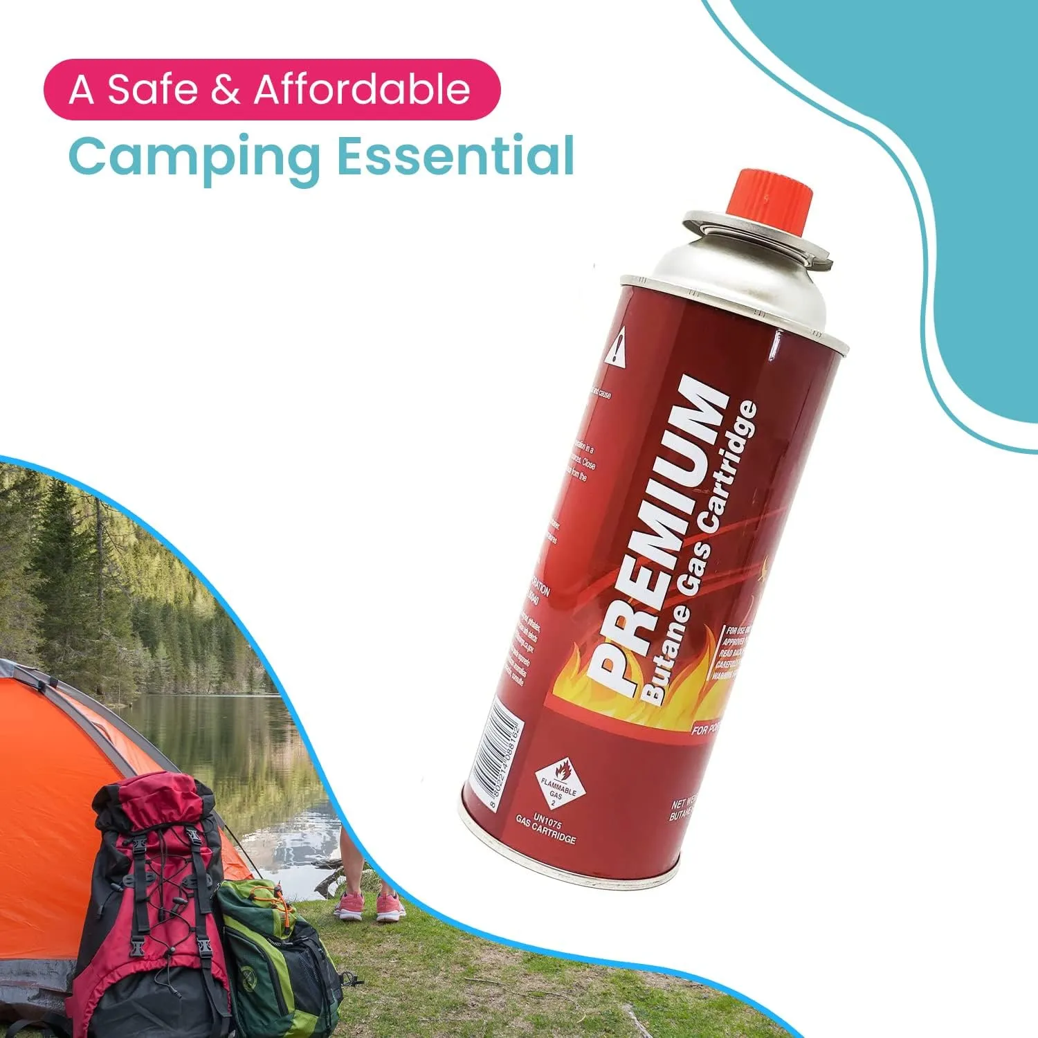 Butane Fuel Canisters for Portable Camping Stoves, Gas Burners, UL Listed, 8 oz. Per Canister - Set of 48