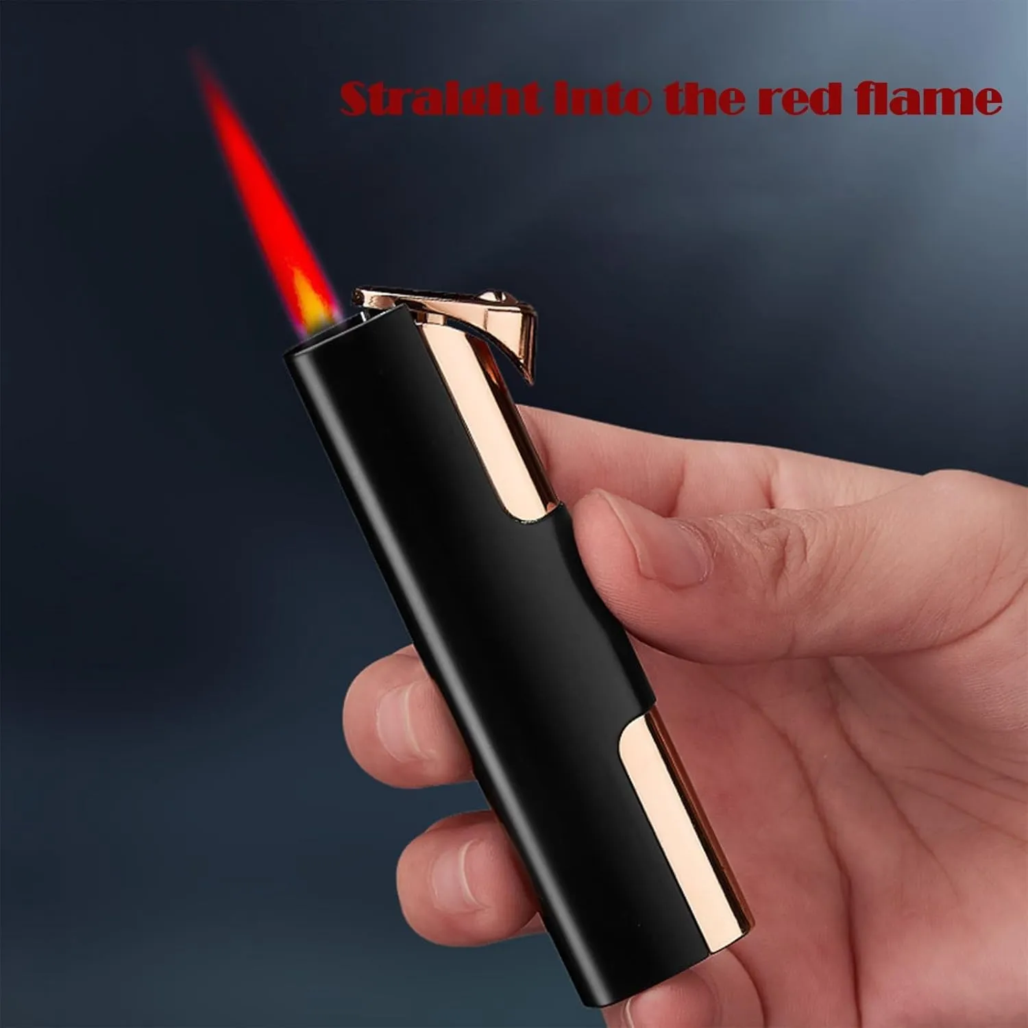 Butane Lighter(Gas Not Included)，Windproof Lighter，Portable Torch Lighters for Candle, Stove, Kitchen(D)