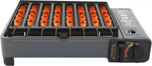 Butane Stove, 2.2kw Portable Camping Gas Stove,Gas Grill Stove,Gas Consumption 160g/0.35lbs/Hr,Korean Bbq Grill With Carry Case For Outdoor Cooking Camping,Gatherings,Rvs(16.53 * 10.23 * 4.33in)