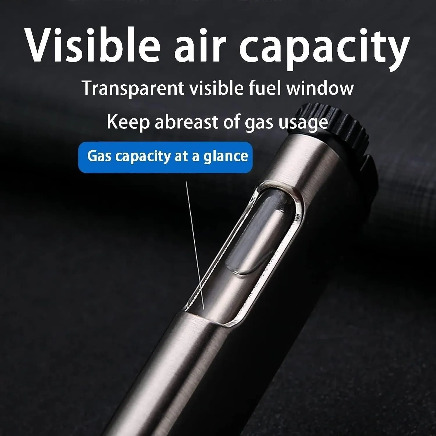 Butane Windproof Adjustable Jet Flame Lighter, Portable Refillable Butane Lighter for Outdoor Camping (Butane Not Included)(Silver)