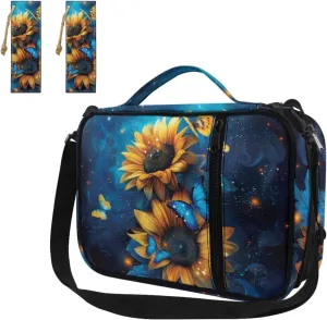 Butterfly Sunflower Pattern 3PCS Bible Covers Bible Case Bible Cover Case Leather bookmark Bible Holder Strap Bible Cover Gifts