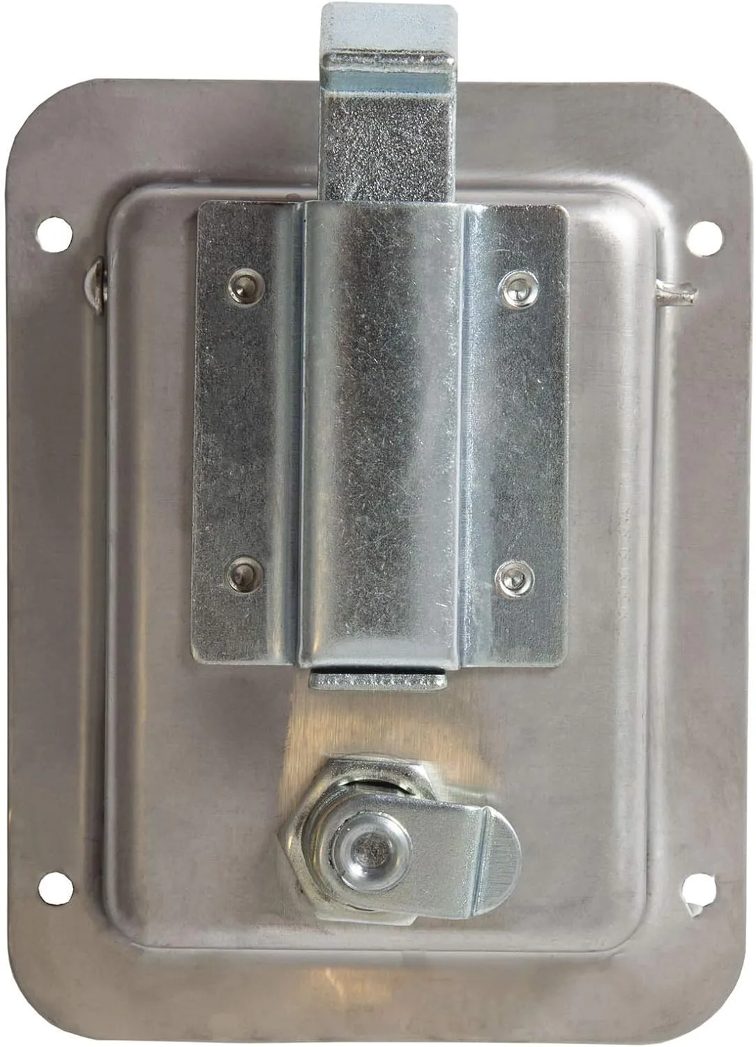 Buyers Products L3885 Locking Standard Flush Single Point Latch, Polished Stainless Steel, 2 Keys, Bolt On Mount, Truck Tool Box Latch, Trailer Latch, Camper & RV Latch