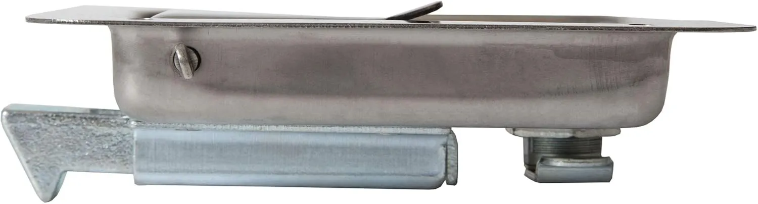 Buyers Products L3885 Locking Standard Flush Single Point Latch, Polished Stainless Steel, 2 Keys, Bolt On Mount, Truck Tool Box Latch, Trailer Latch, Camper & RV Latch