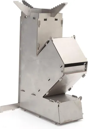 Cam Stove, Stainless Steel Backpacking Stove, Detachable Stove, Portable Burning Stove for Cam and Hiking