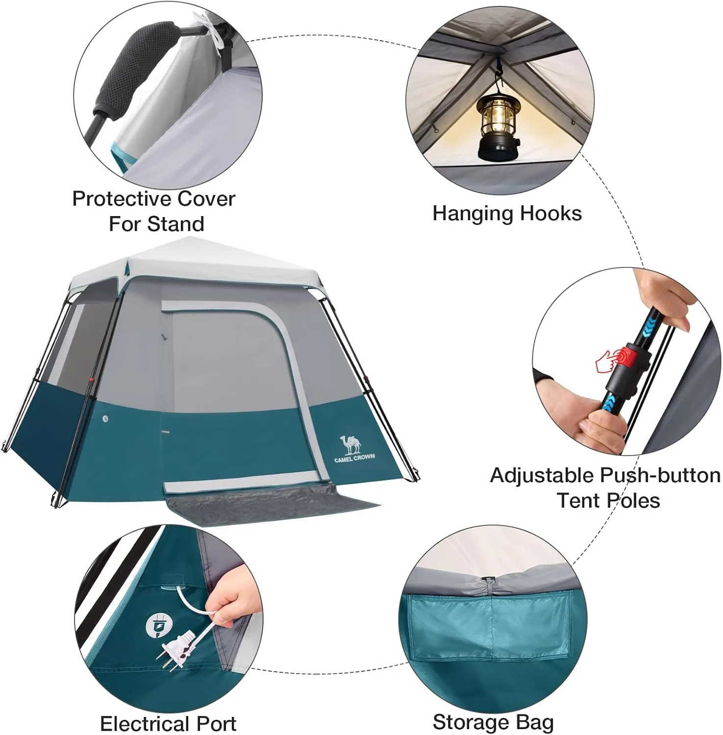 CAMEL CROWN 4/6 Person Tent Waterproof Lightweight Portable Backpacking Tent for Outdoor Camping Hiking