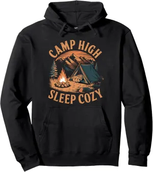 Camp High Sleep Cozy Alpine Camping Pullover Hoodie