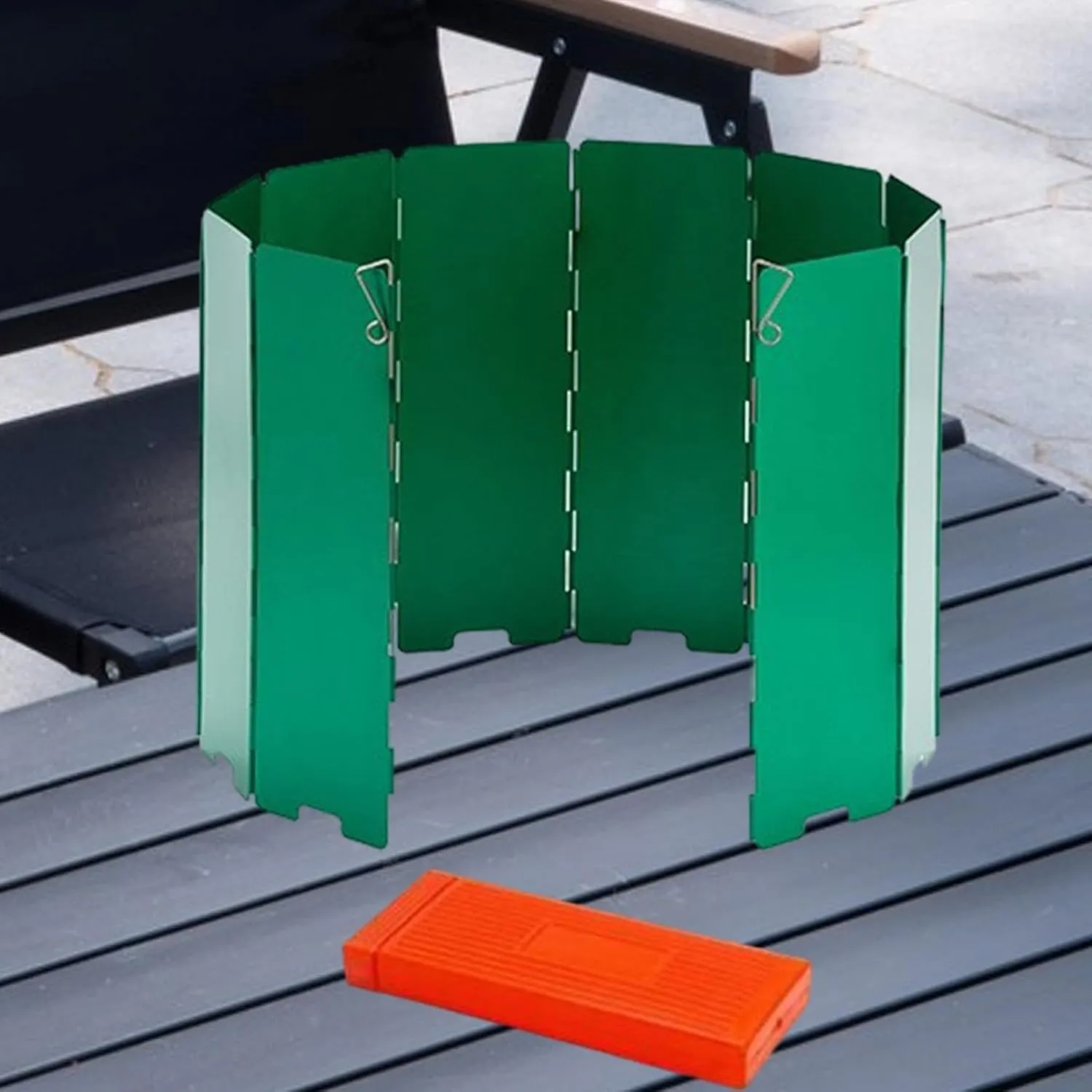 Camp Stove Windscreen Wind Protector Folding with Carrying Bag 10 Plates Wind Shade Stove Windshield for Hiking Cooker Picnic