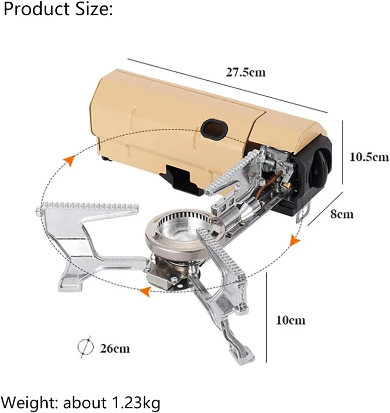 Camping Cassette Stove Outdoor Folding Gas Burner 2600w Fire Furnace Kitchen Cookware Suitable For Toursit Hiking Picnic(White)